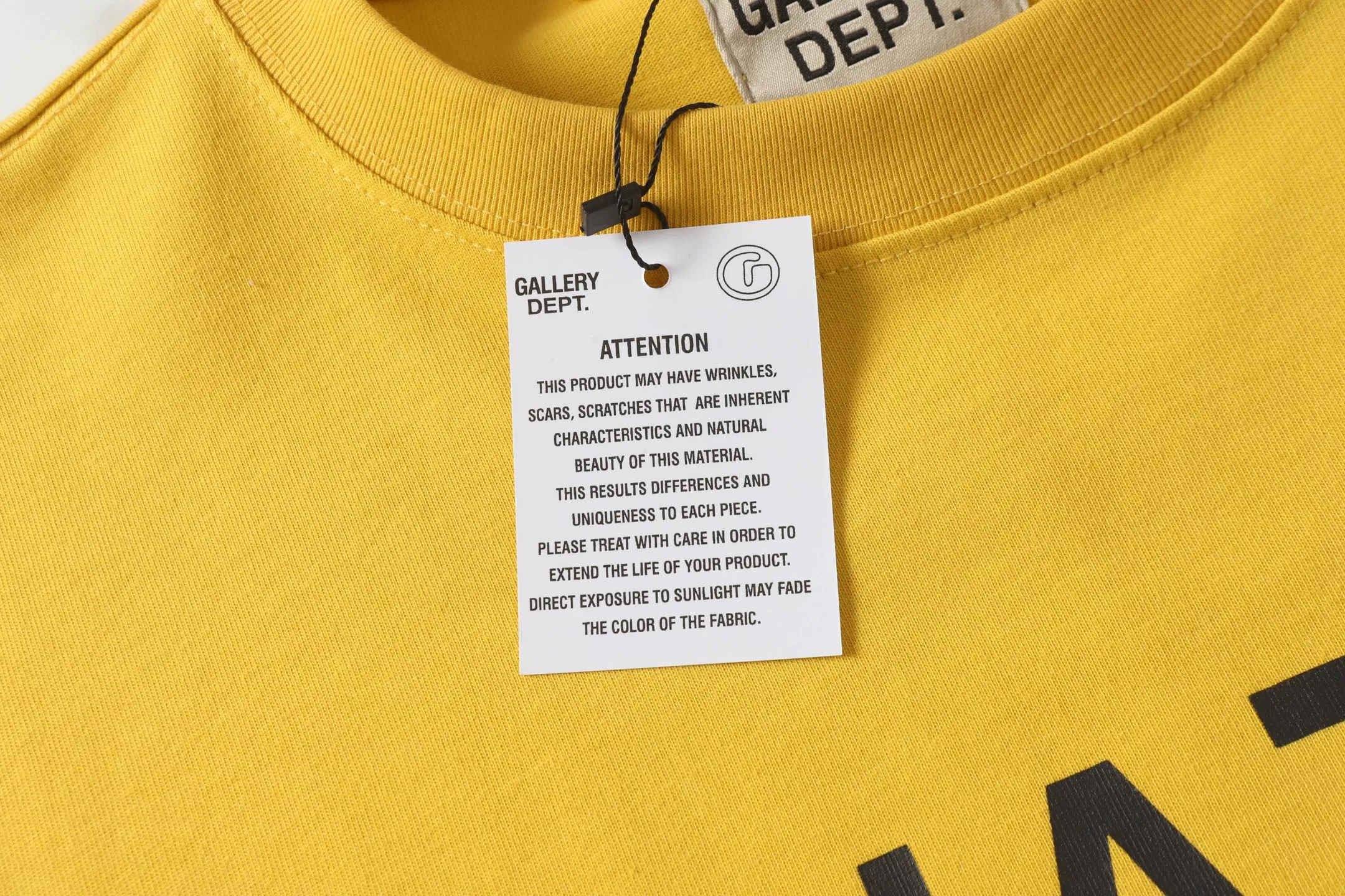 GALLERY.DEPT new summer short-sleeved model number: D3309P104 color: black yellow code number: S M L XL
